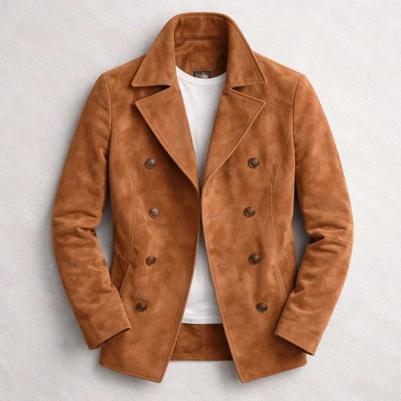 Porter - Suede Double-Breasted Coat