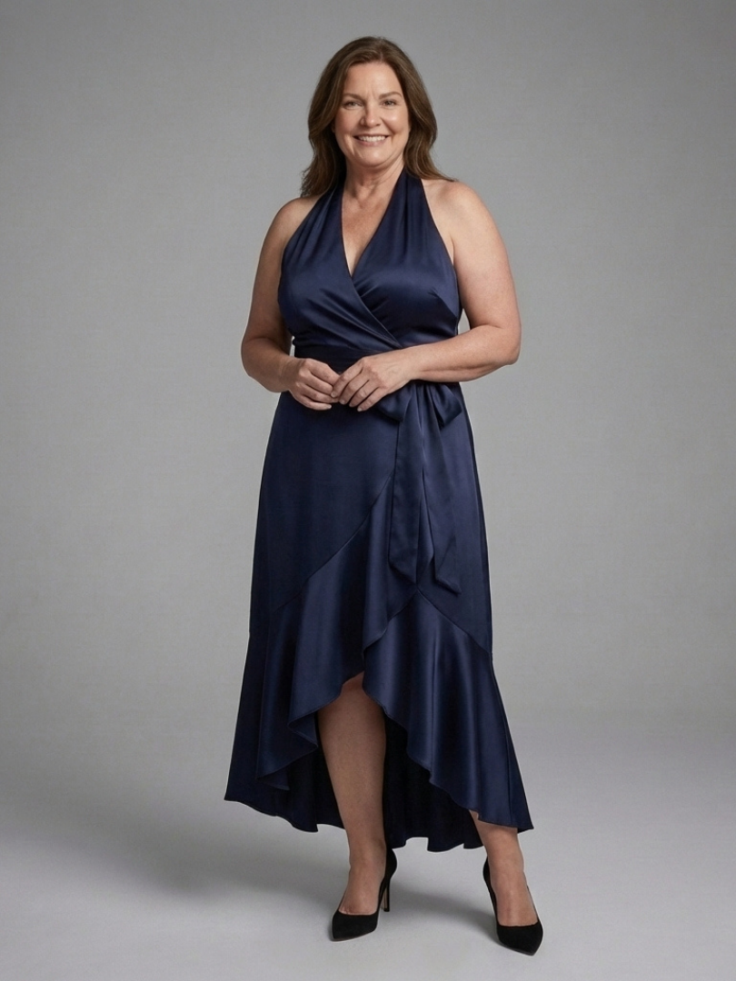 Zoey - High-Low Halter Neck Dress