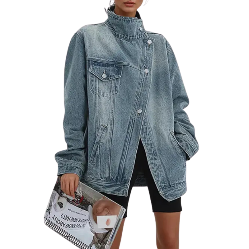 Errika – Street Style Asymmetric Button Jacket