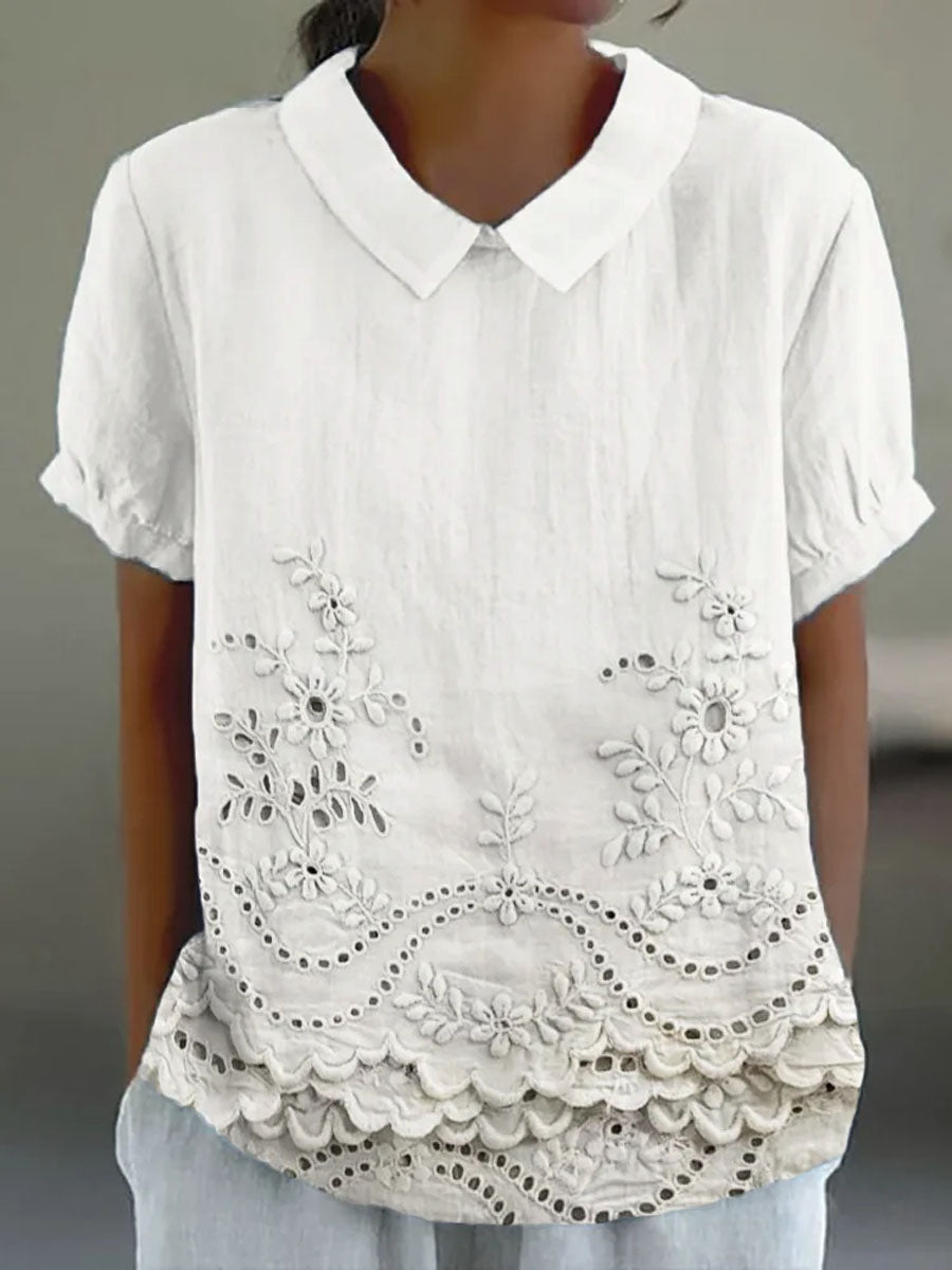 Lilian - Floral Embroidered Shirt