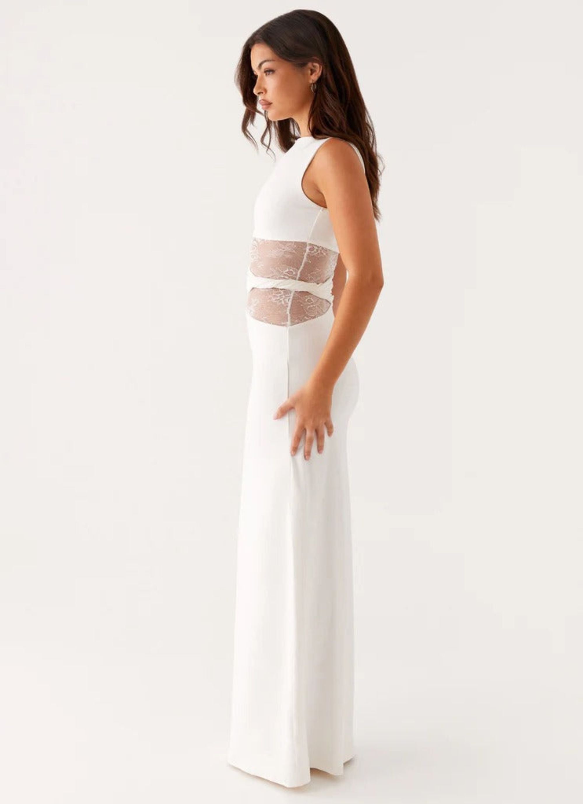 Larra – Figure Hugging Maxi Dress with Cutouts and Lacing