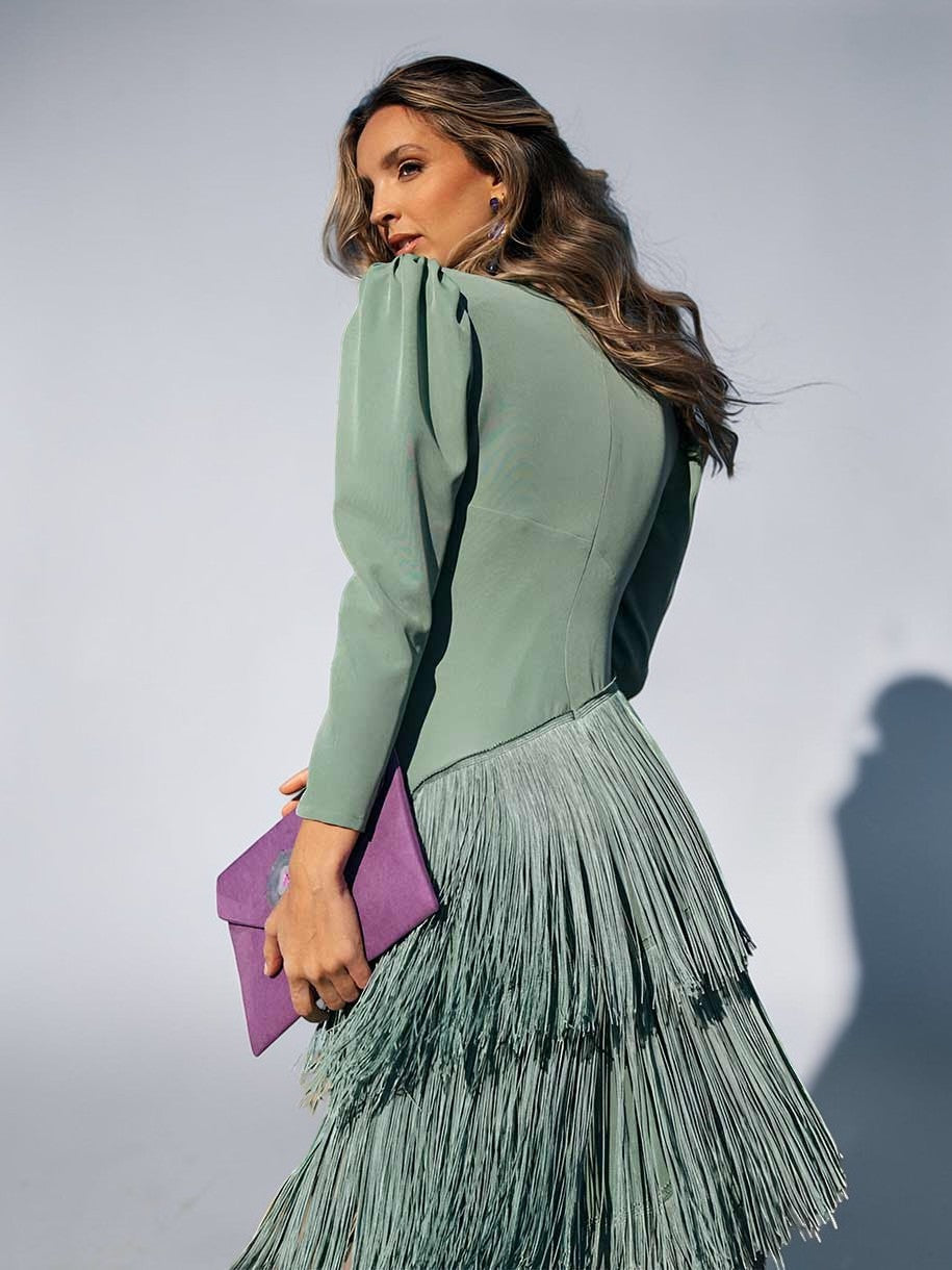 Leah - Elegant Fringe Statement Dress