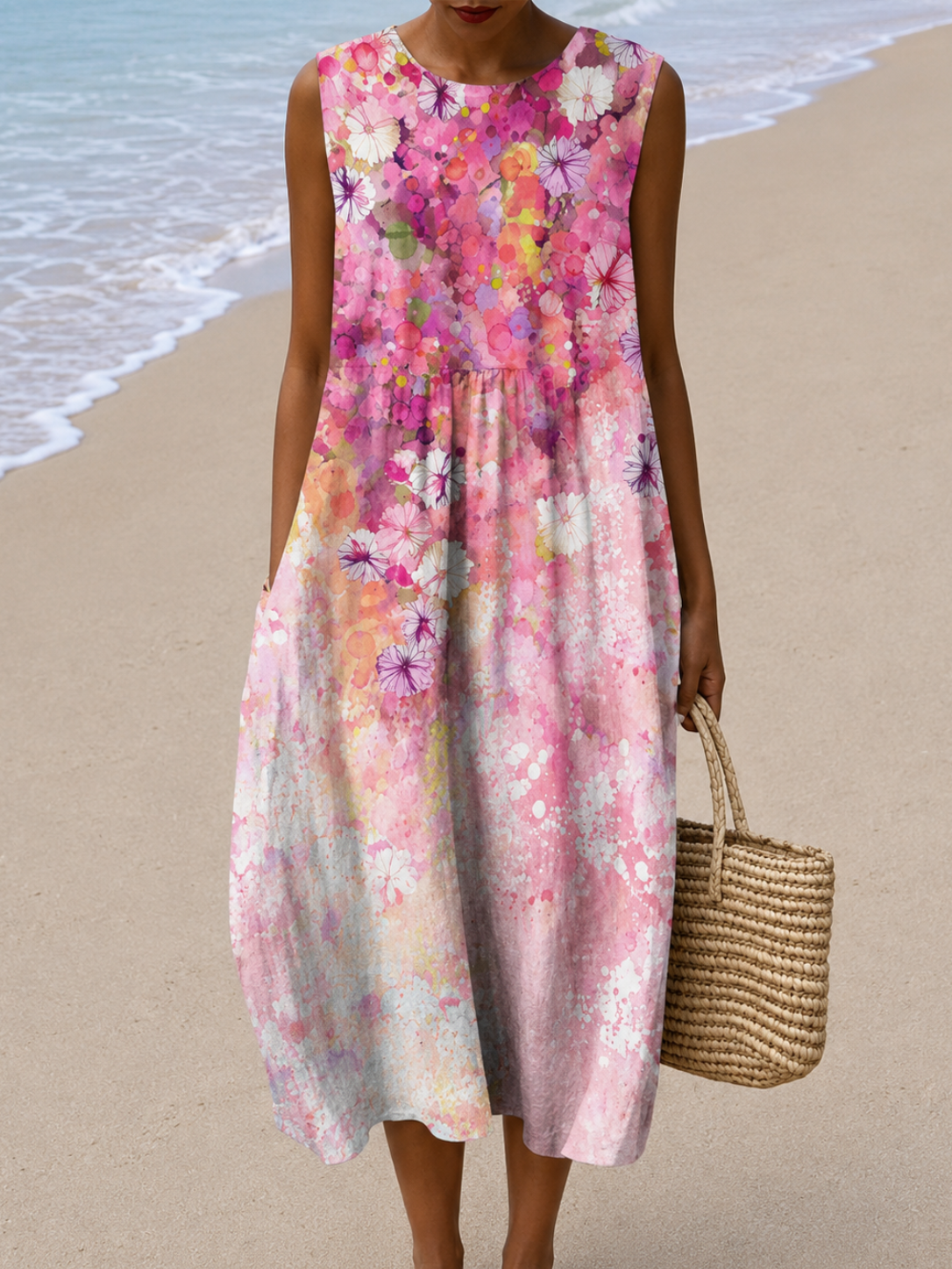 Xia - Sleeveless Relaxed Fit Midi Dress