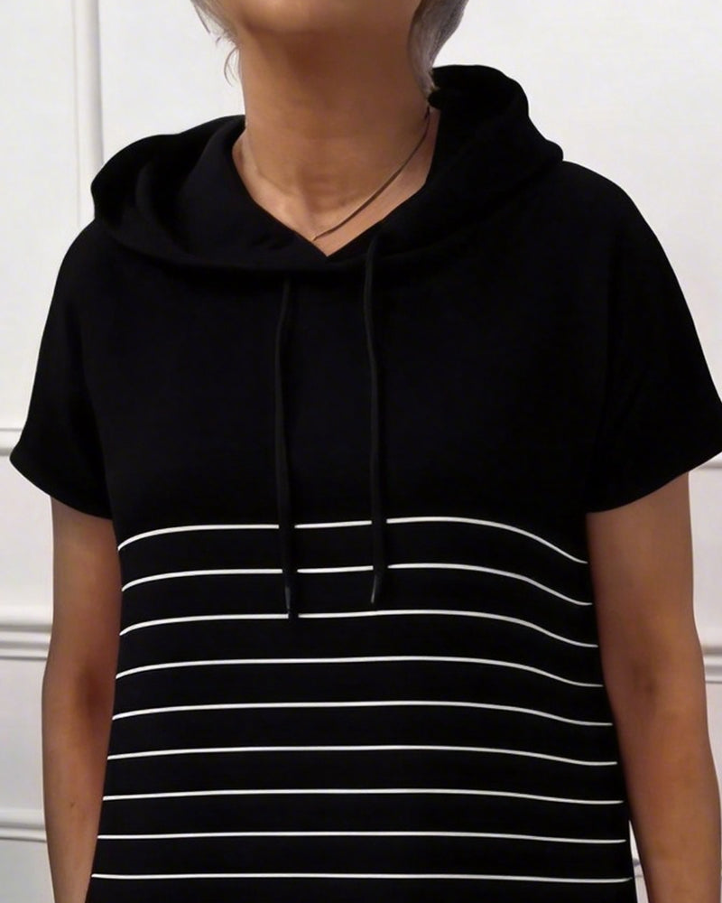 Pola - Hooded Striped Everyday Dress