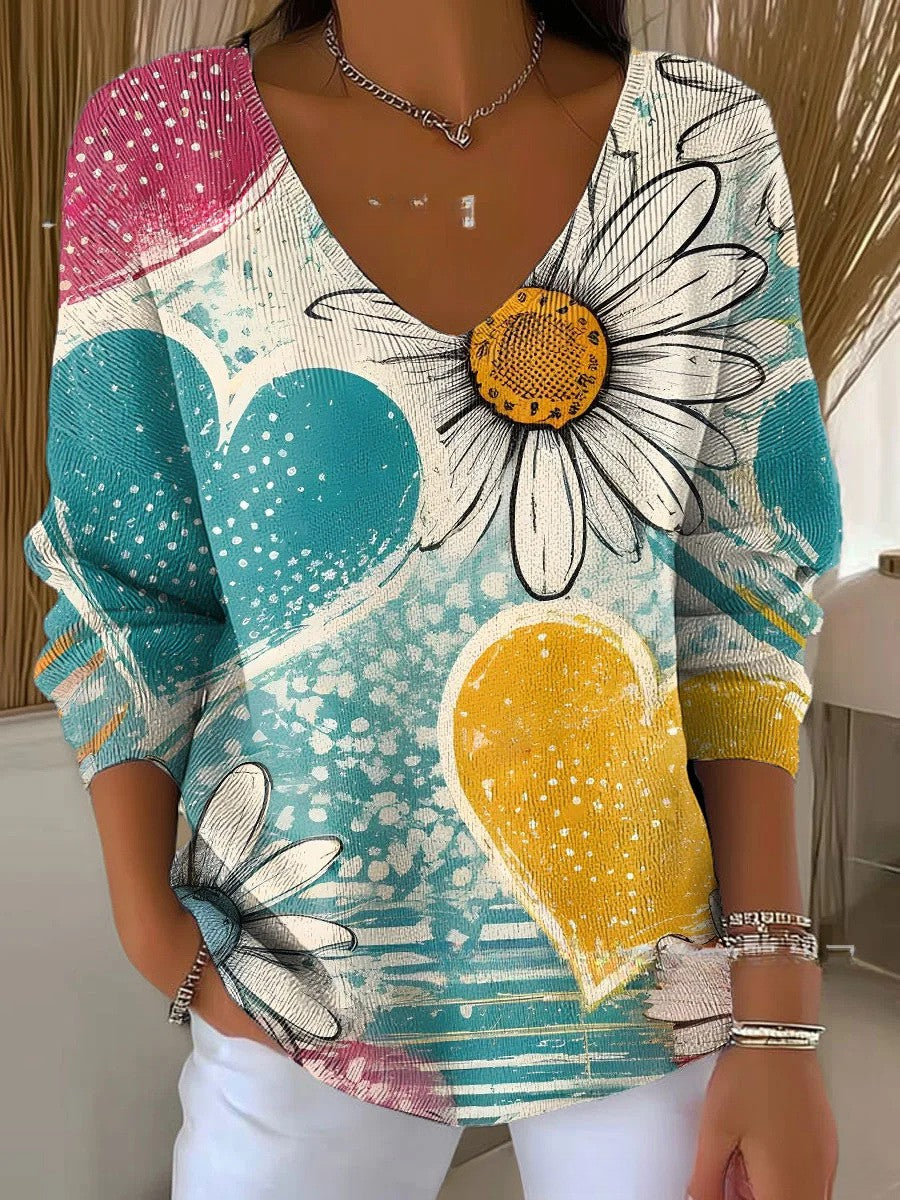 Nallie – Knitted Sweater with V-Neck