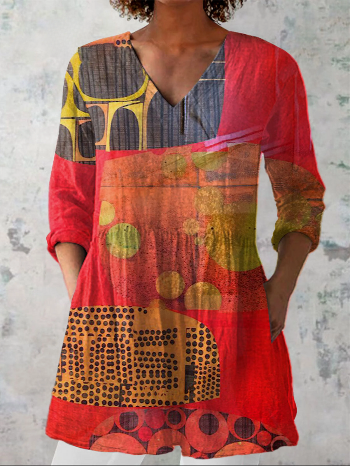 Beca - Long Blouse with V-Neck