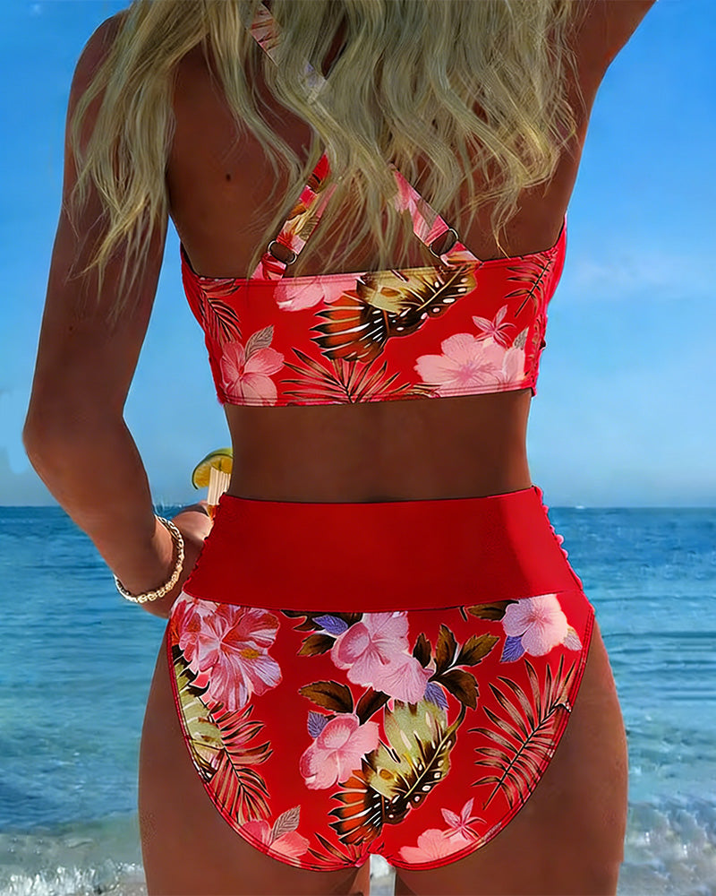 Levy - Floral Contrast Bikini Set