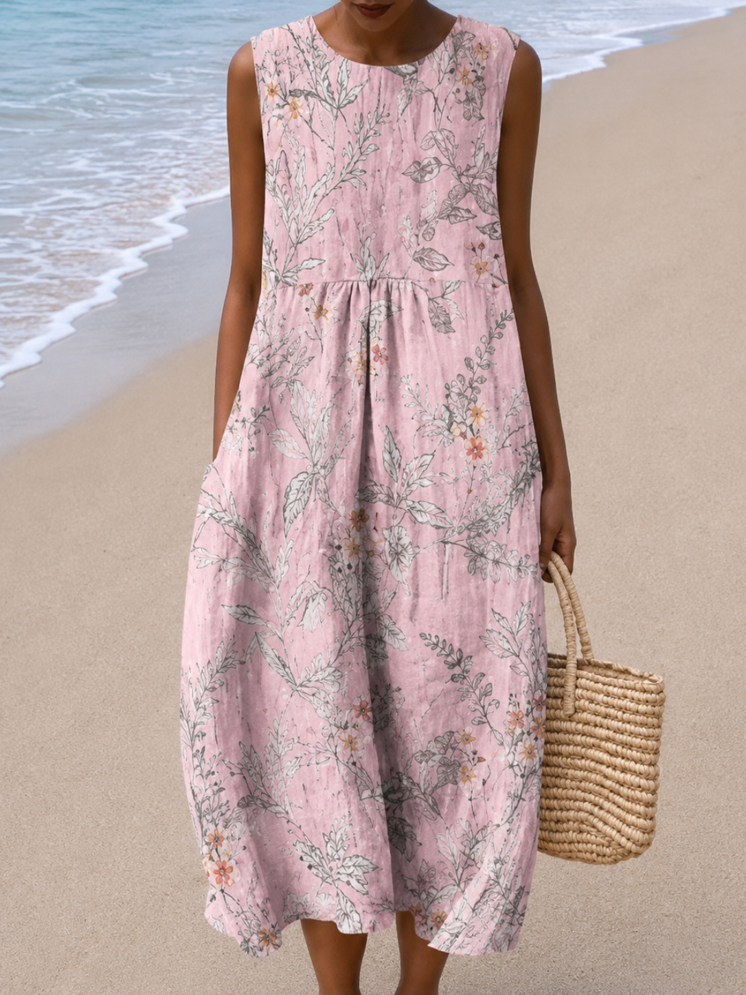 Belen - Sleeveless Relaxed Fit Midi Dress