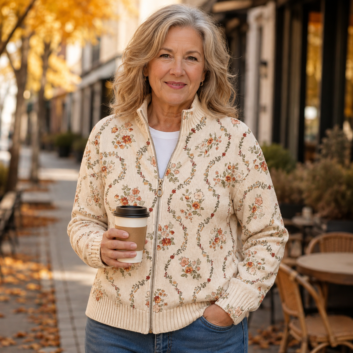 Cecily - Delicate Floral Vine Cream Print