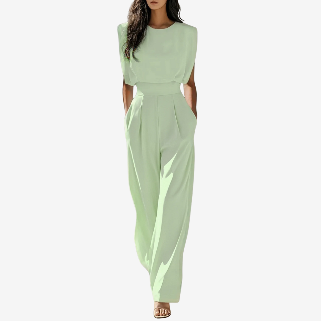 Aries - Elegant Belted Fluid Jumpsuit
