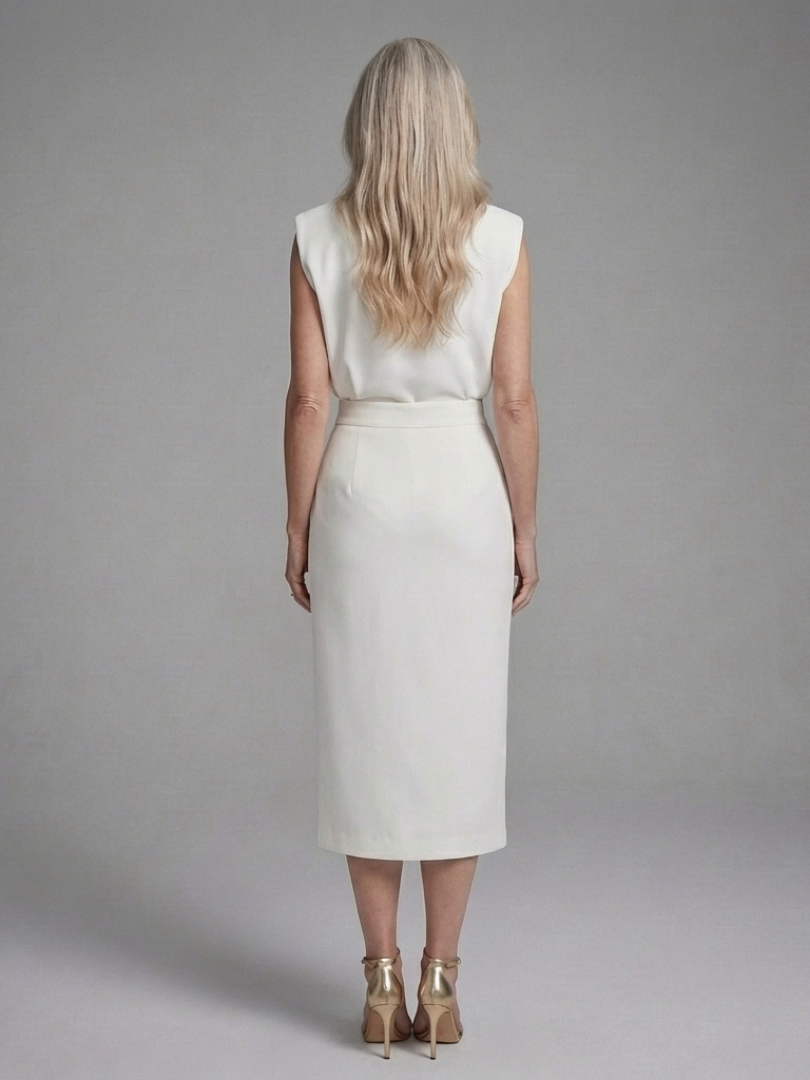 Madison - Asymmetrical Midi Dress With Short Sleeves