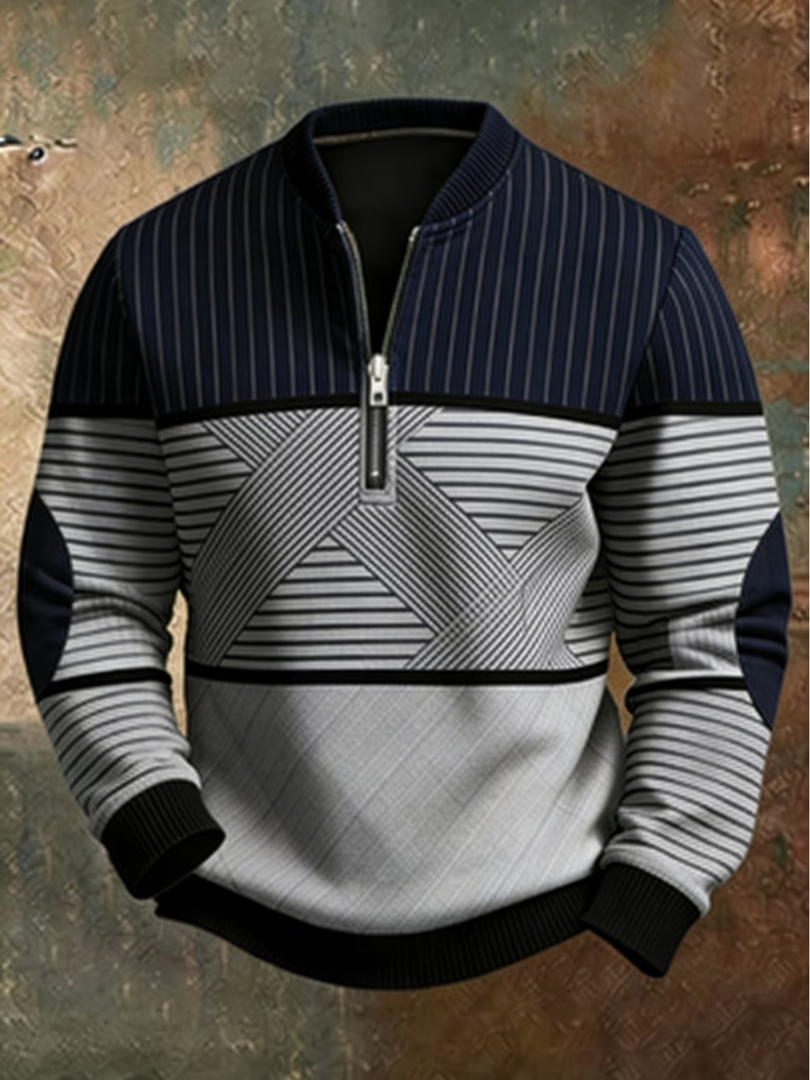 Fletcher - Geometric Half-Zip Sweater