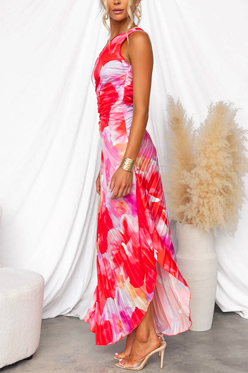 Aira - Pleated One-Shoulder Dress