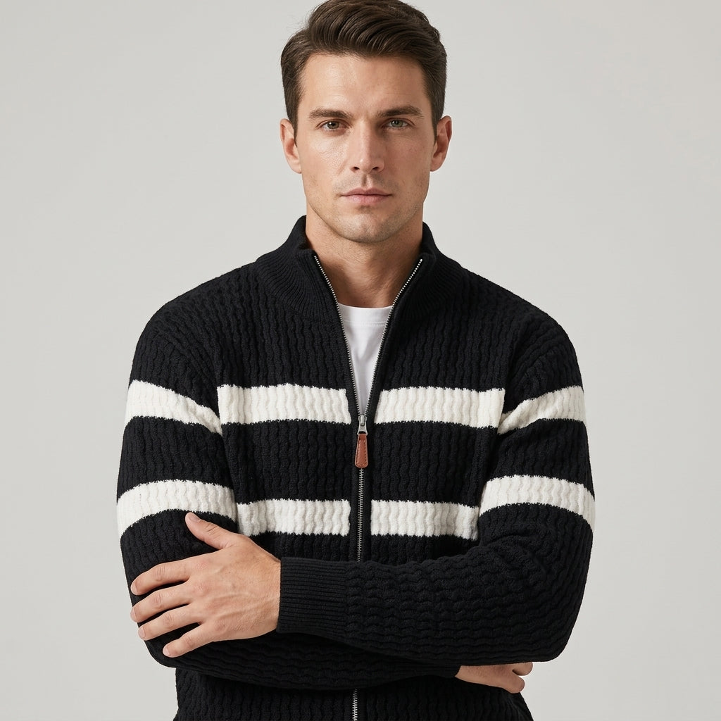 Isaac - Textured Cable Knit Cardigan
