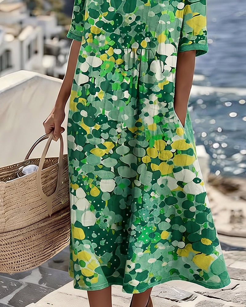 Freya - Printed Flowy Midi Dress