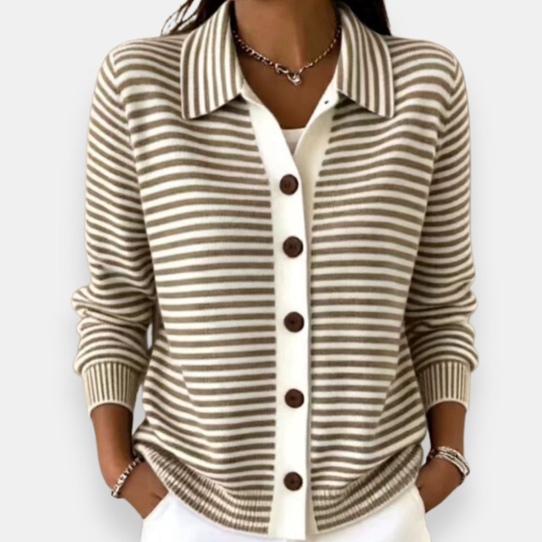 Jamie – Striped Button Cardigan