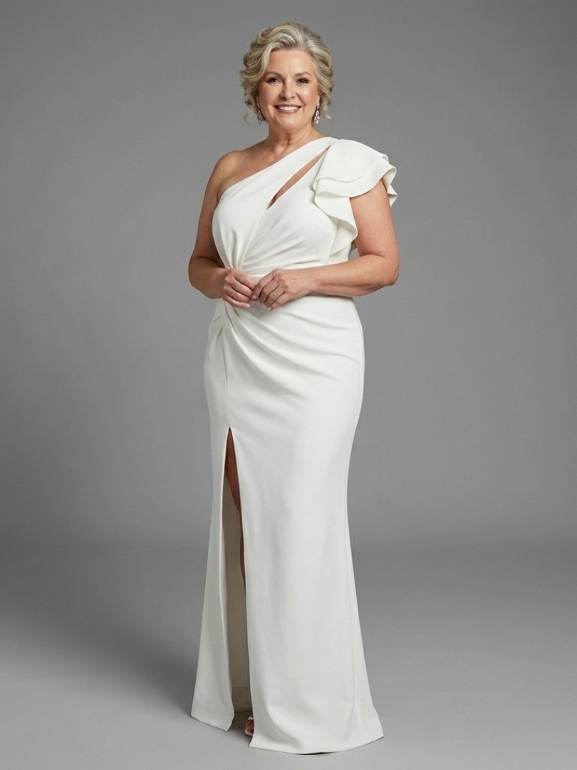 Quennie - One-Shoulder Maxi Dress With Ruffle Detail