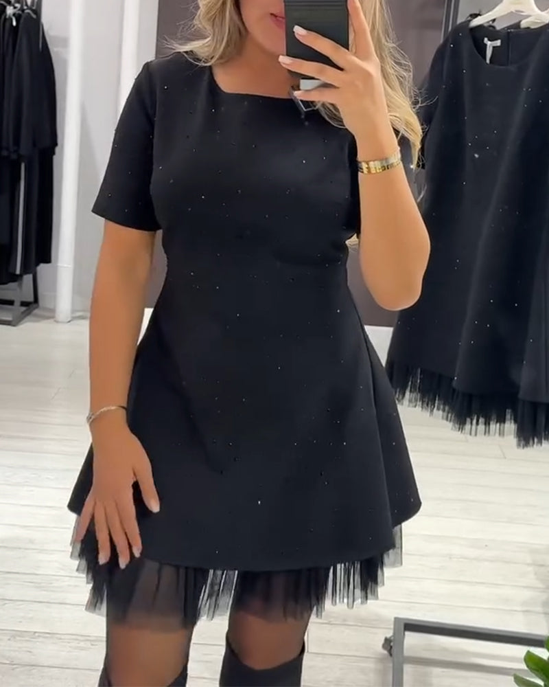 Cassie - A-Line Patchwork Dress