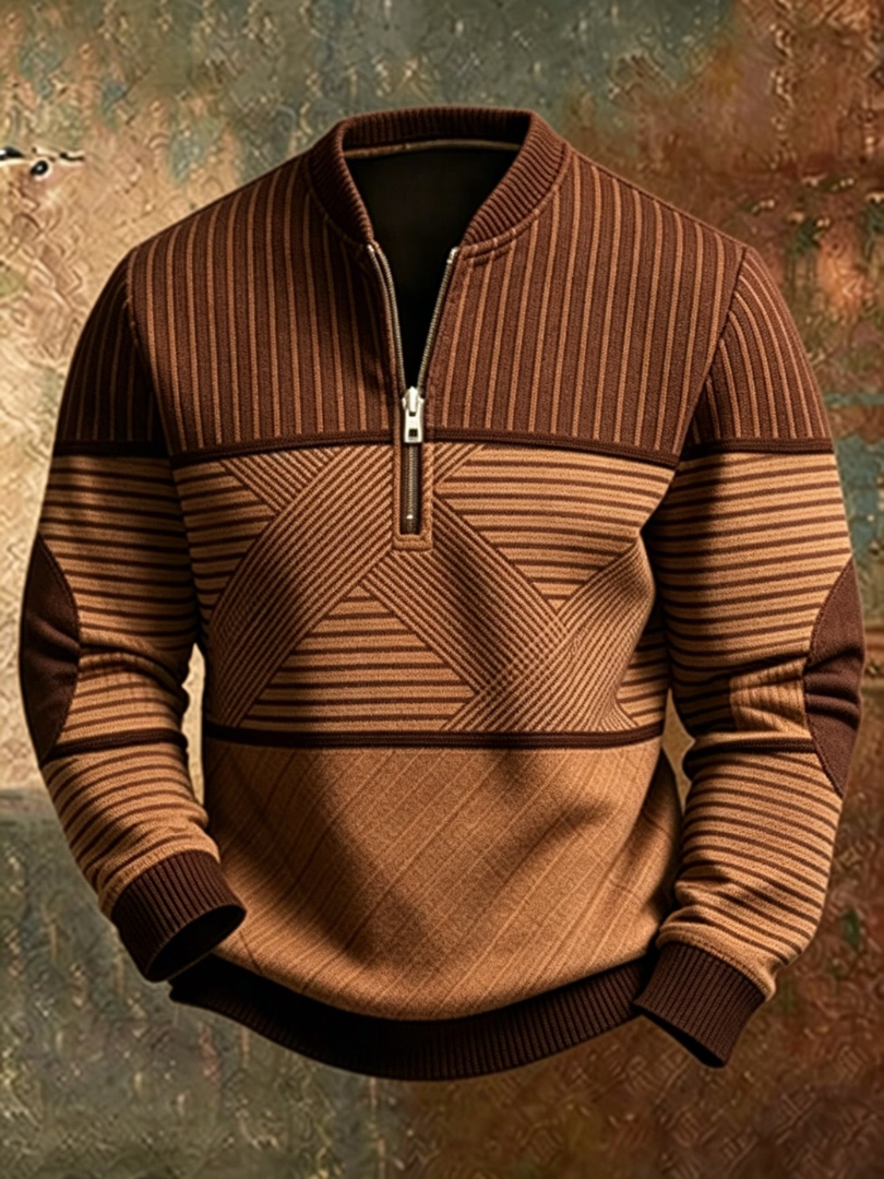 Fletcher - Geometric Half-Zip Sweater