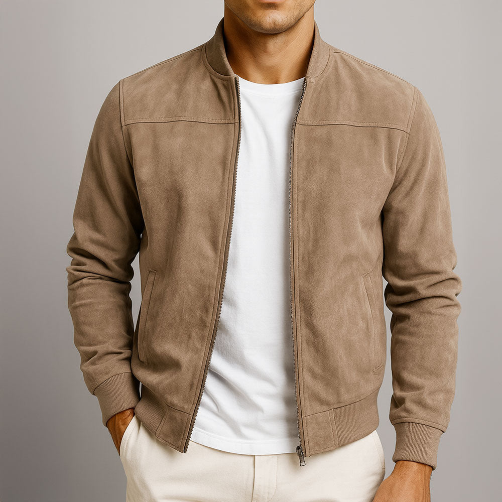Nico – Timeless Genuine Suede Bomber Jacket