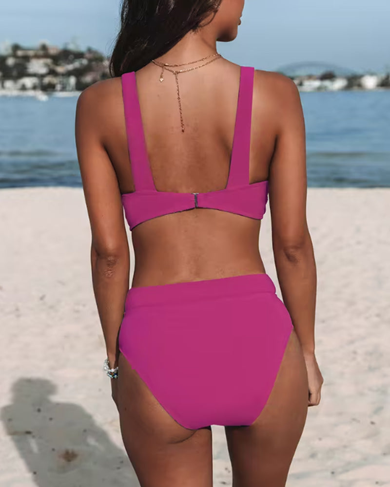 Lala - Solid High-Waisted Swimsuit