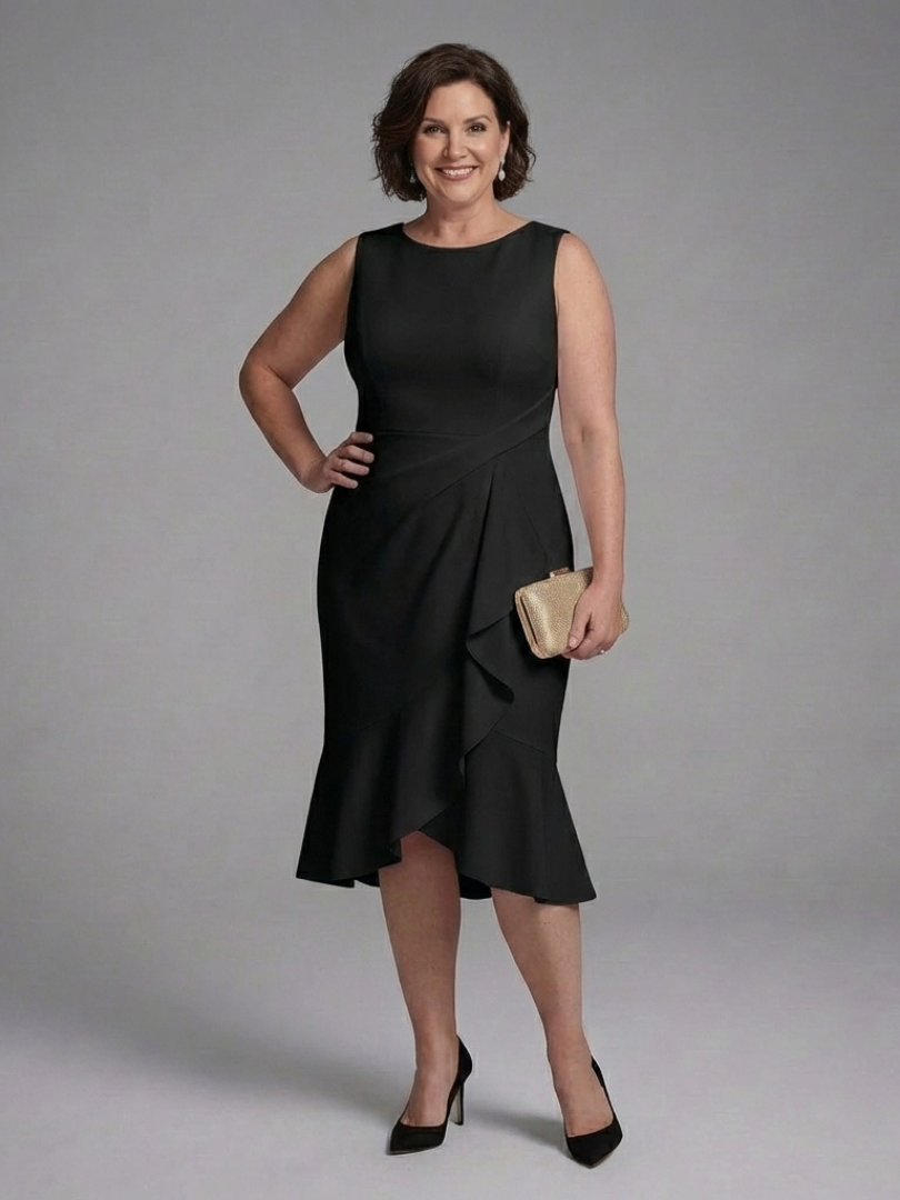 Caroline - Sleeveless Midi Dress With Wrap Detail