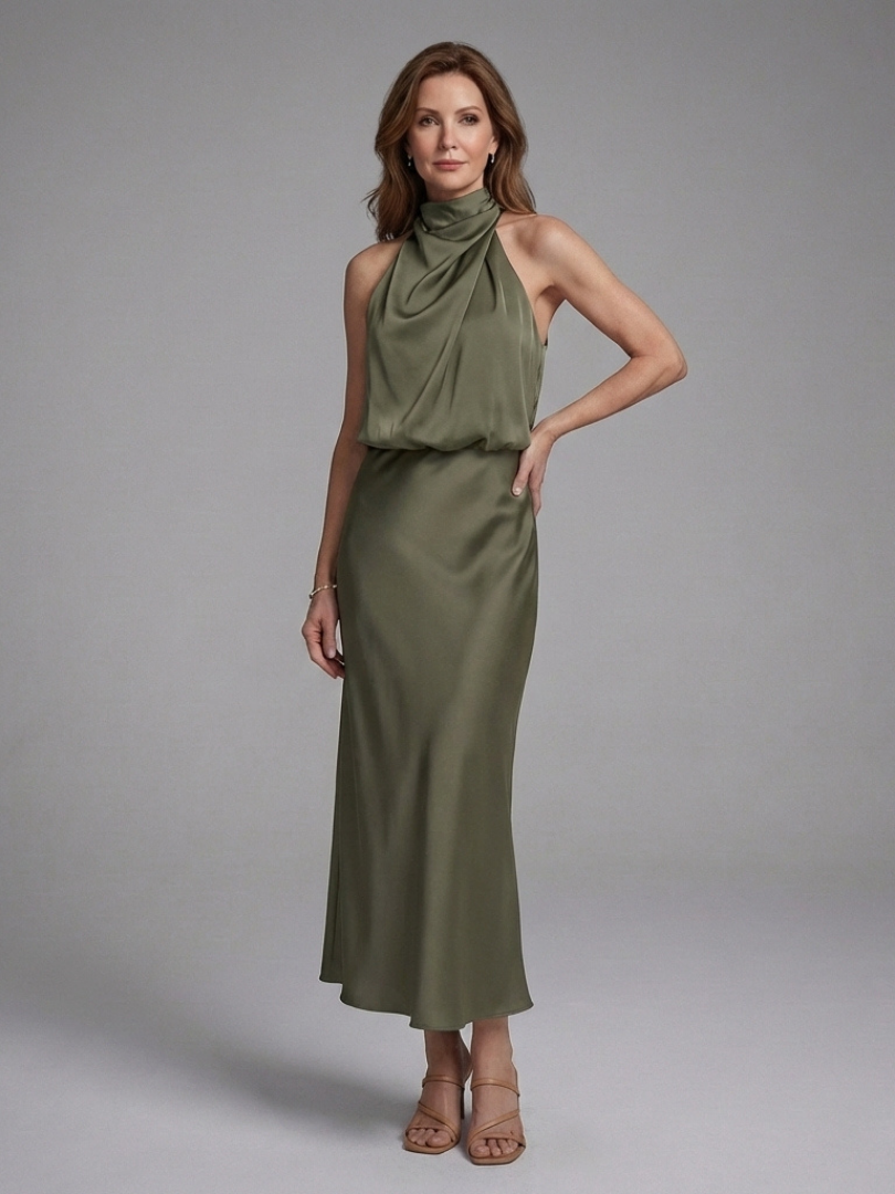 Rosian - Halter Neck Midi Dress