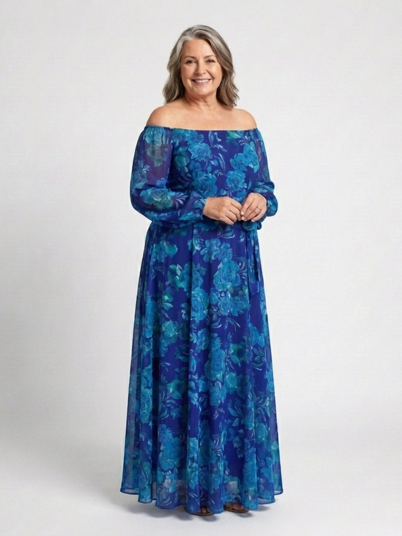 Penelope - Off-Shoulder Floral Maxi Dress