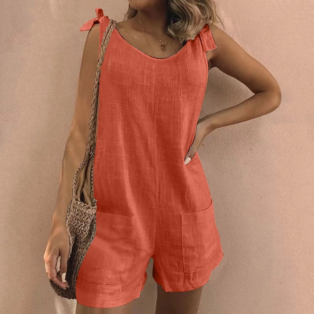 Eden - Sleeveless Cotton Linen Playsuit