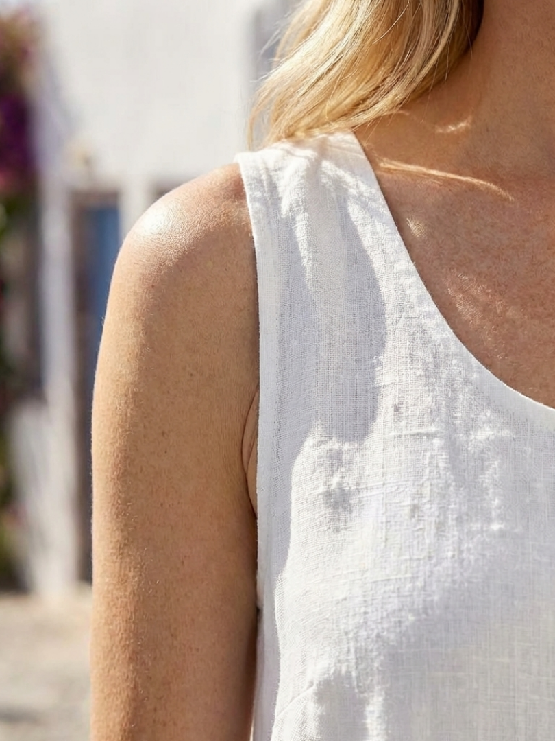 Myra - Sleeveless Round Neck Relaxed Midi Dress