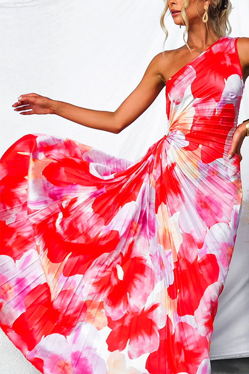 Aira - Pleated One-Shoulder Dress