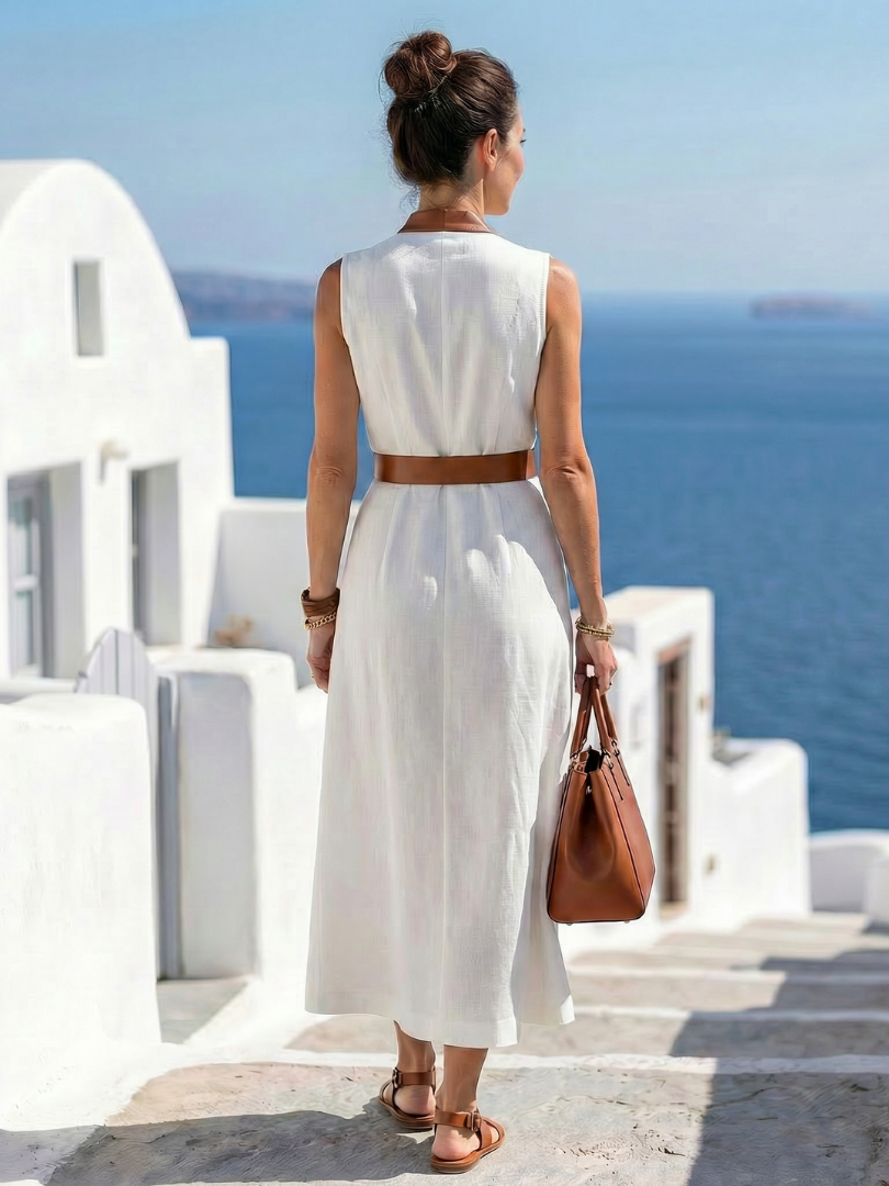 Miles -  Contrast Line Midi Dress