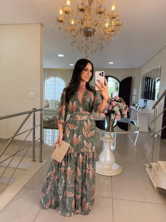 Amanda – Flowing Floral Dress for Effortless Elegance