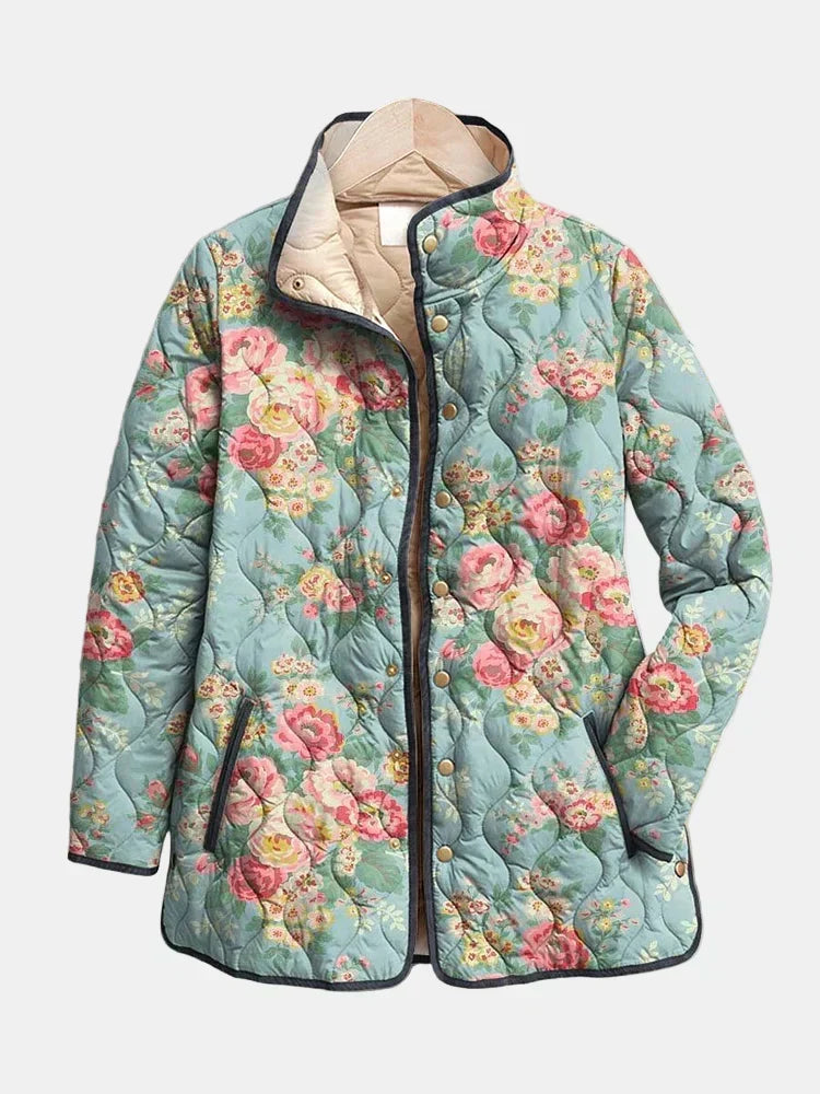 Rhea – Quilted Celadon Rose Jacket