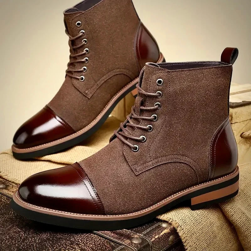 Bryce – Two-Tone Oxford Leather Boots