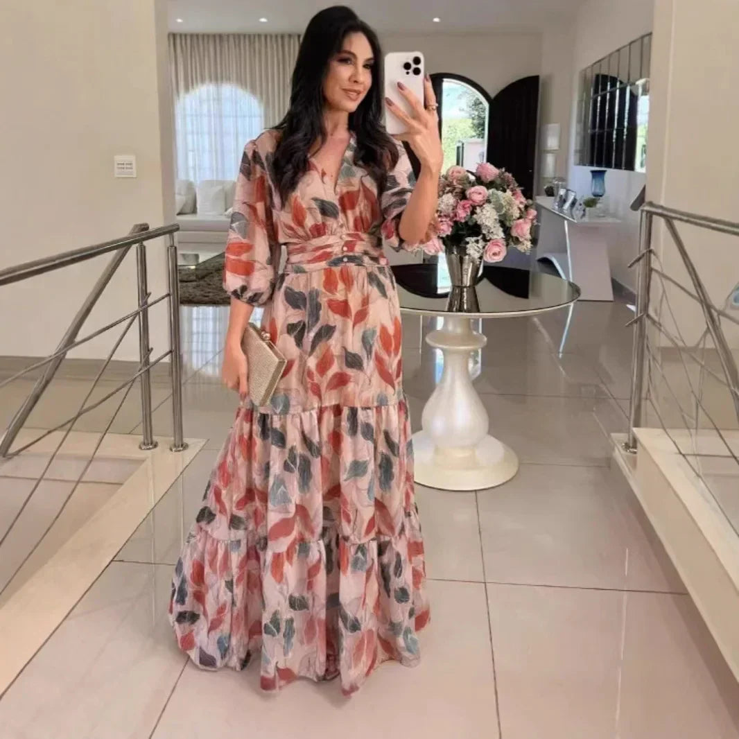 Amanda – Flowing Floral Dress for Effortless Elegance