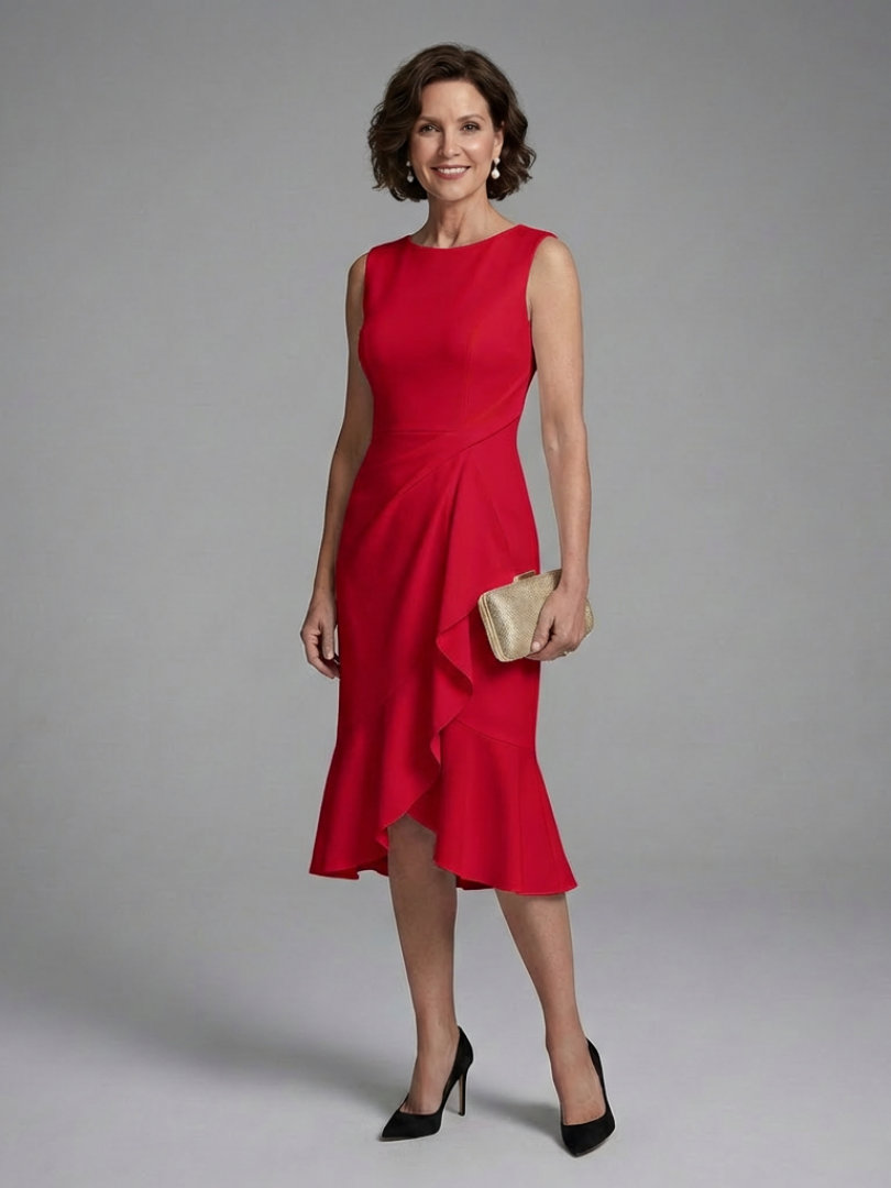 Caroline - Sleeveless Midi Dress With Wrap Detail