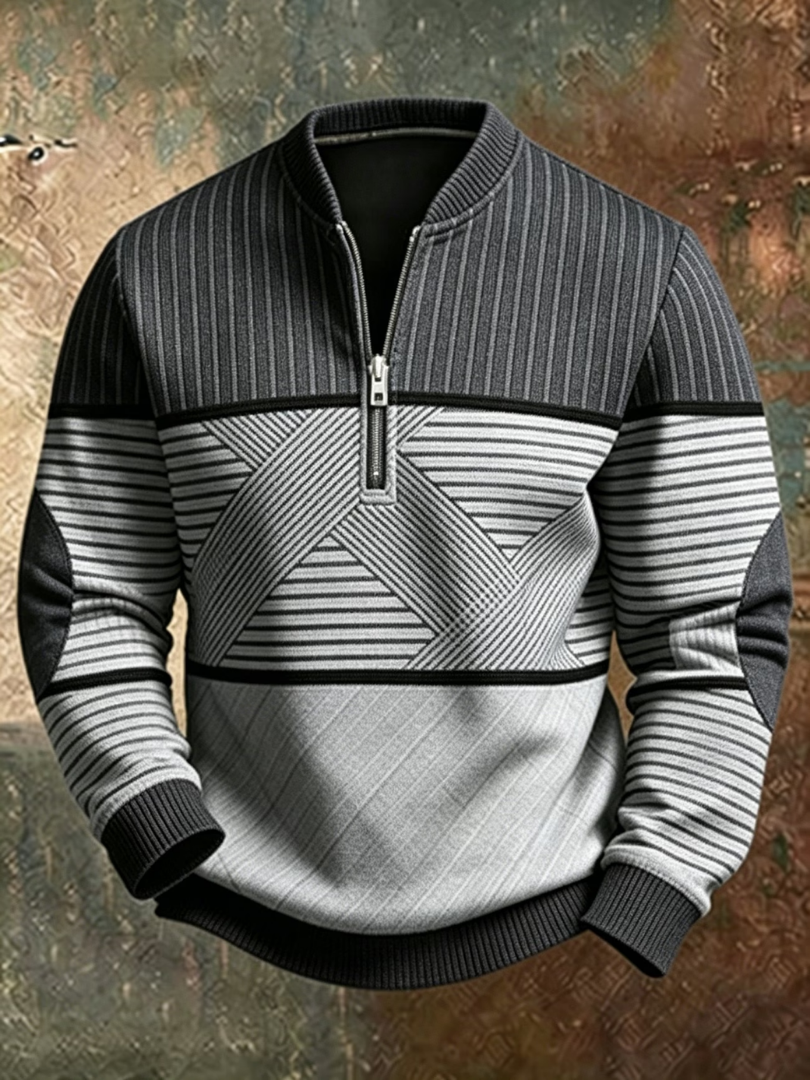 Fletcher - Geometric Half-Zip Sweater