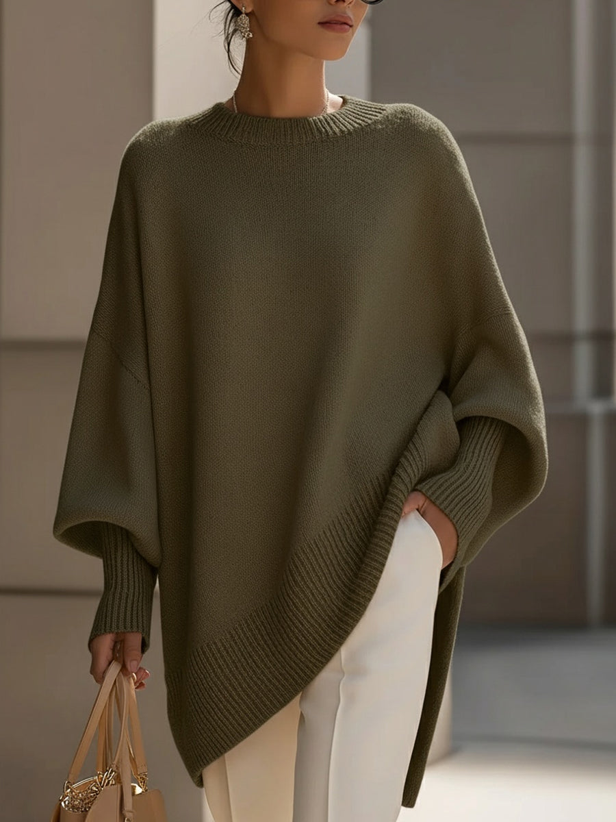 Ximena - Oversized Draped Wide-Neck Sweater