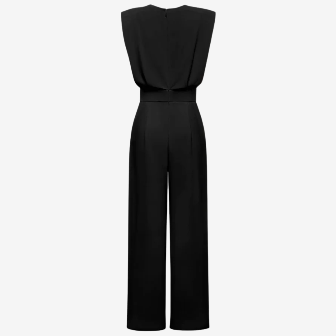 Aries - Elegant Belted Fluid Jumpsuit