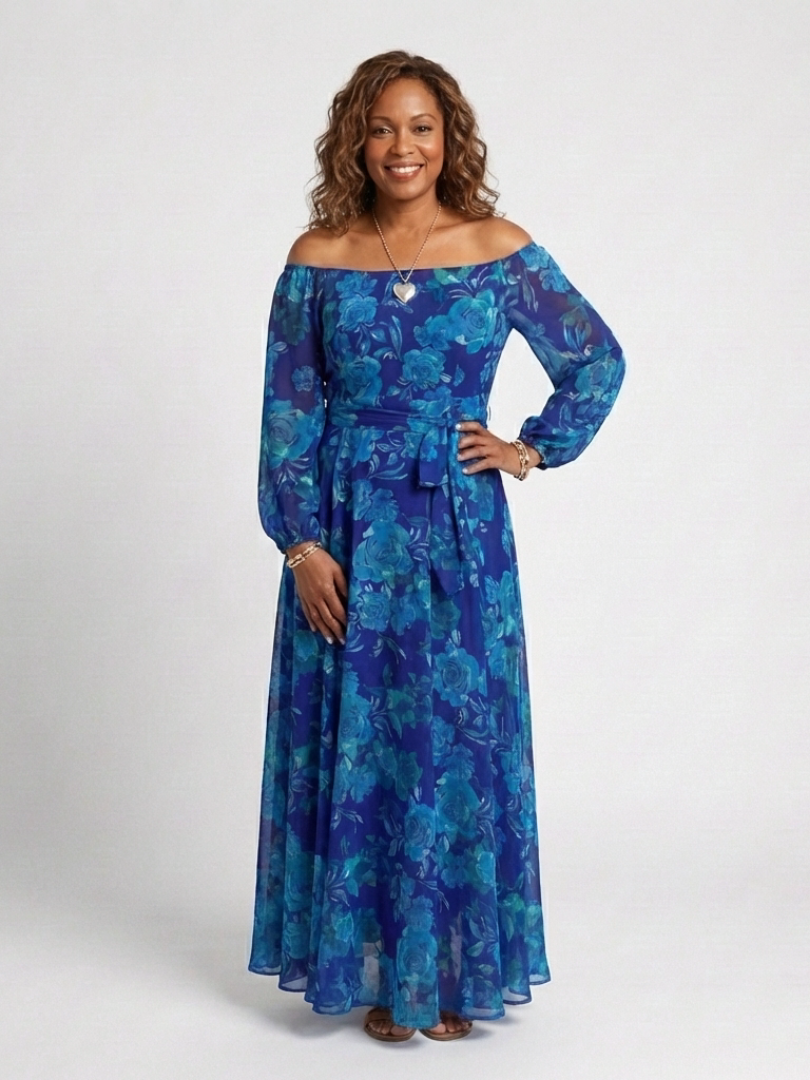 Penelope - Off-Shoulder Floral Maxi Dress