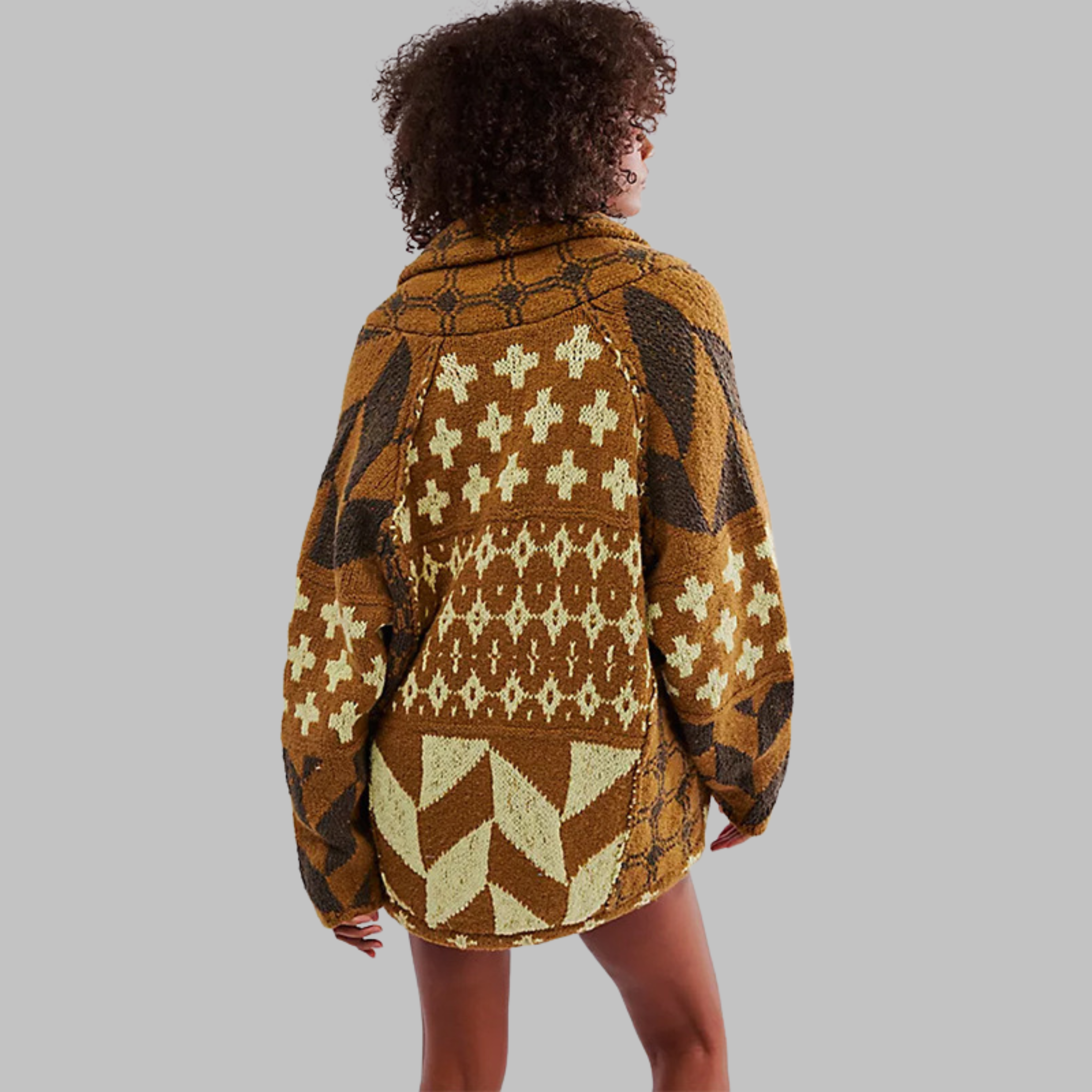 Felia – Vintage Oversized Button-Down Collar Cardigan