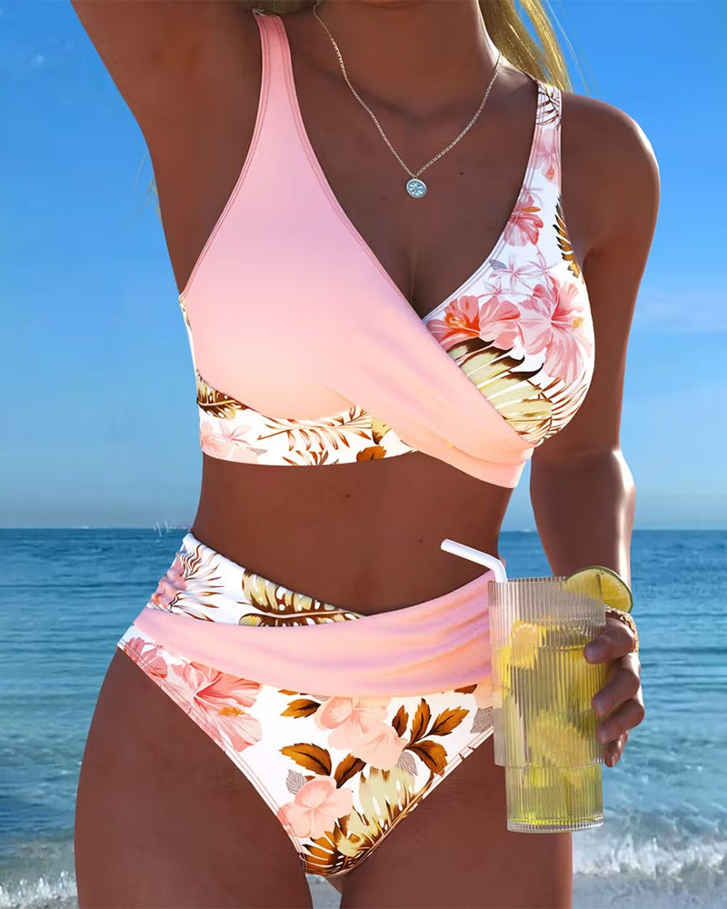 Levy - Floral Contrast Bikini Set