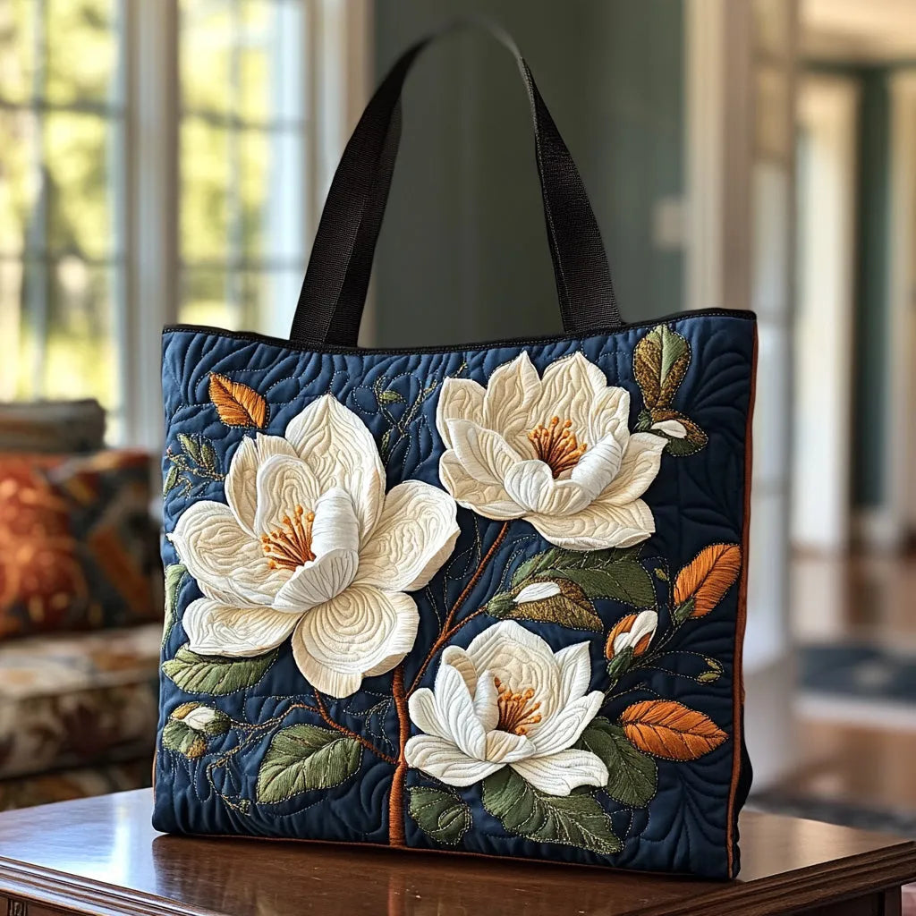 Blossom – Delicate Magnolia Handmade Quilted Tote Bag
