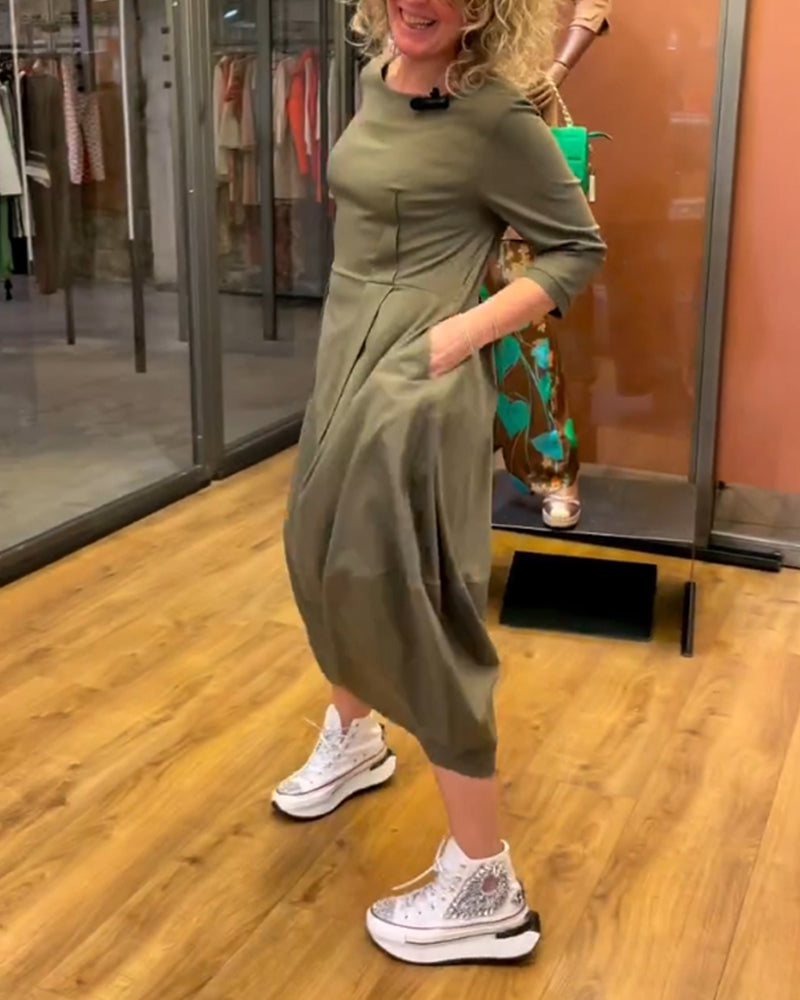 Carissa - Elegant Round Neck Dress