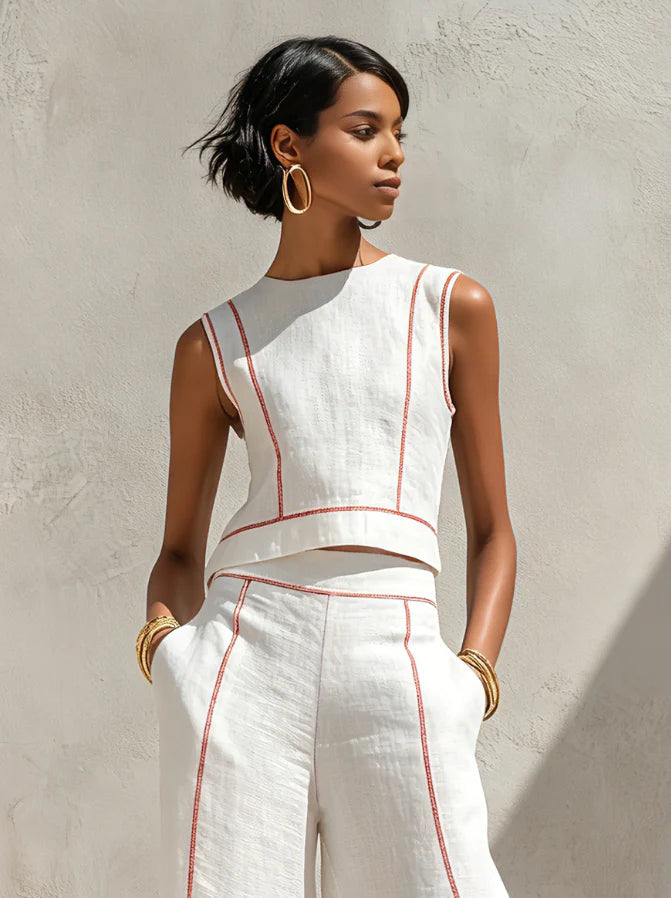 Xera - Sleeveless Top and Wide Leg Set