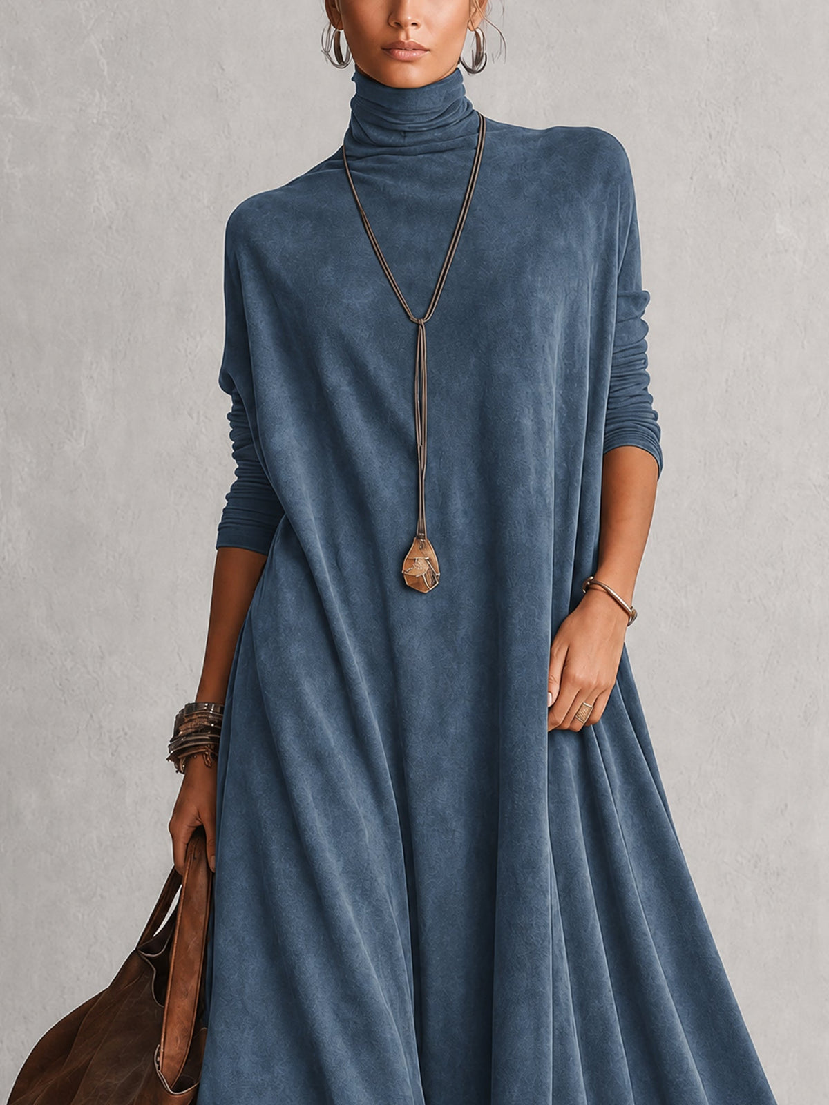 Lorie – Vintage Suede Maxi Dress