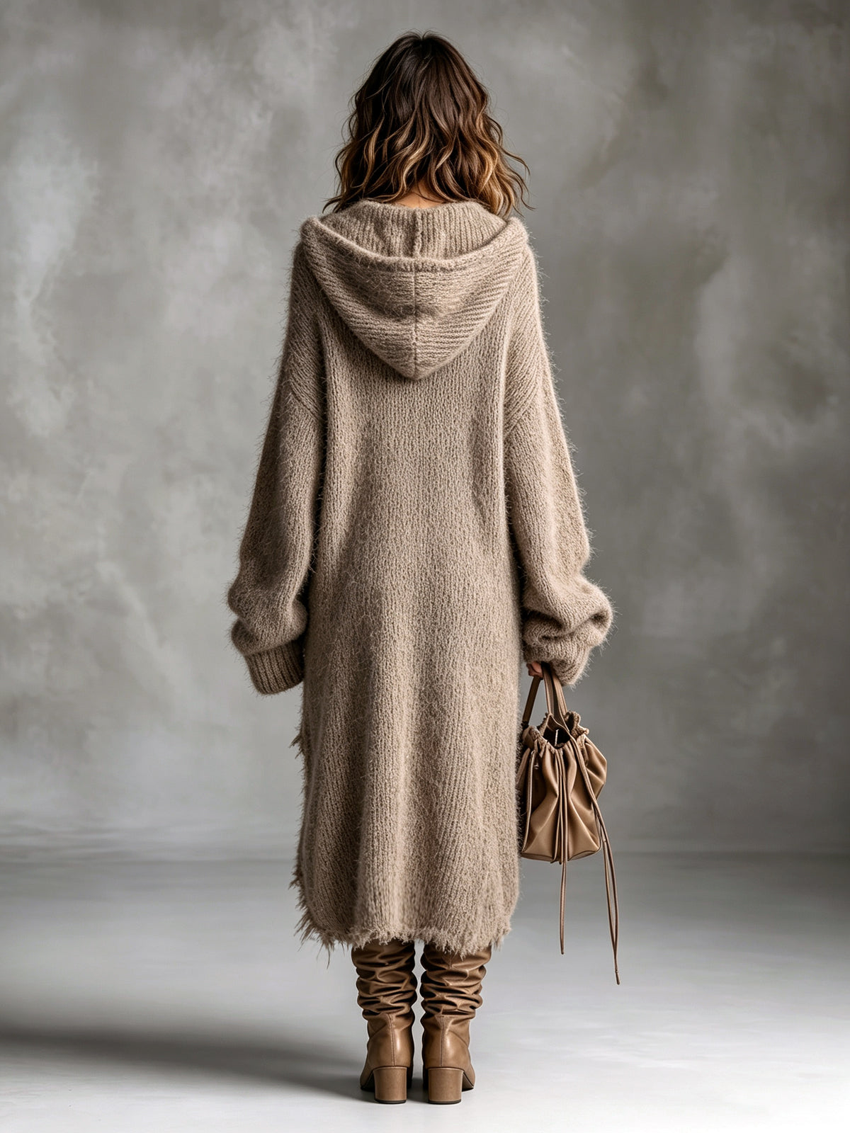 Ruthie – Fuzzy Knit Hooded Dress