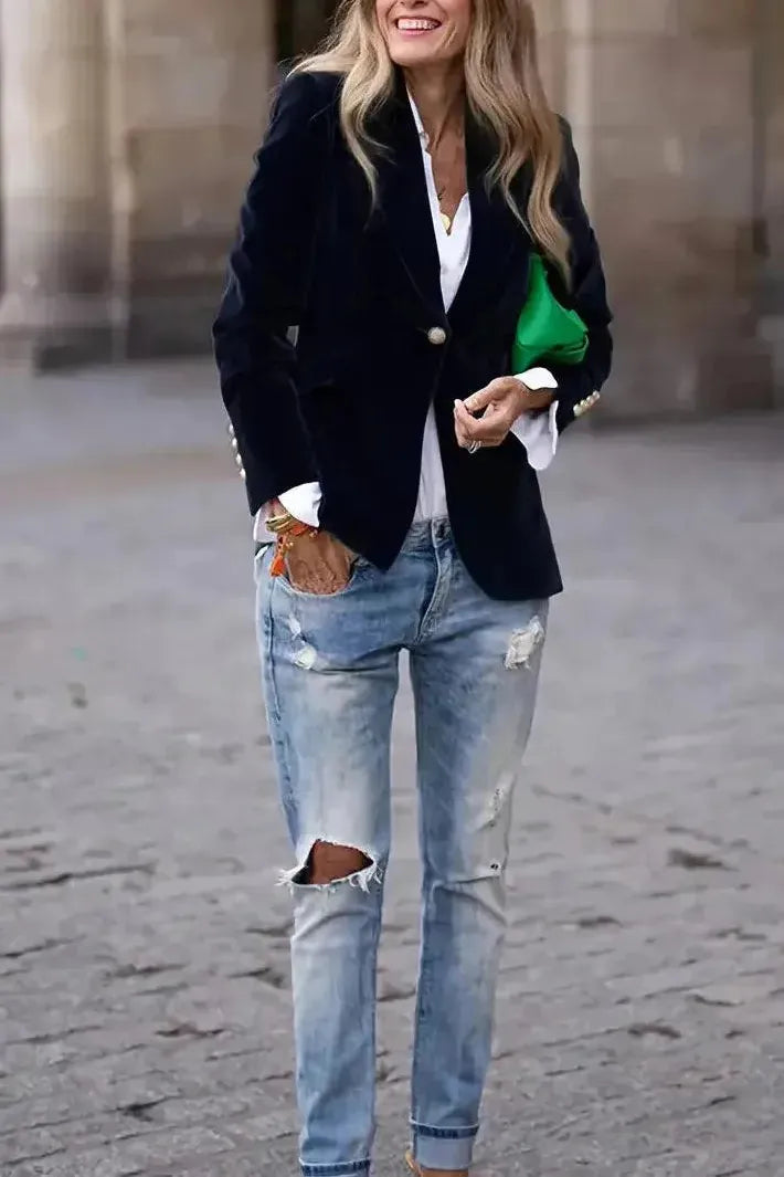 Lia – Velvet Tailored Blazer