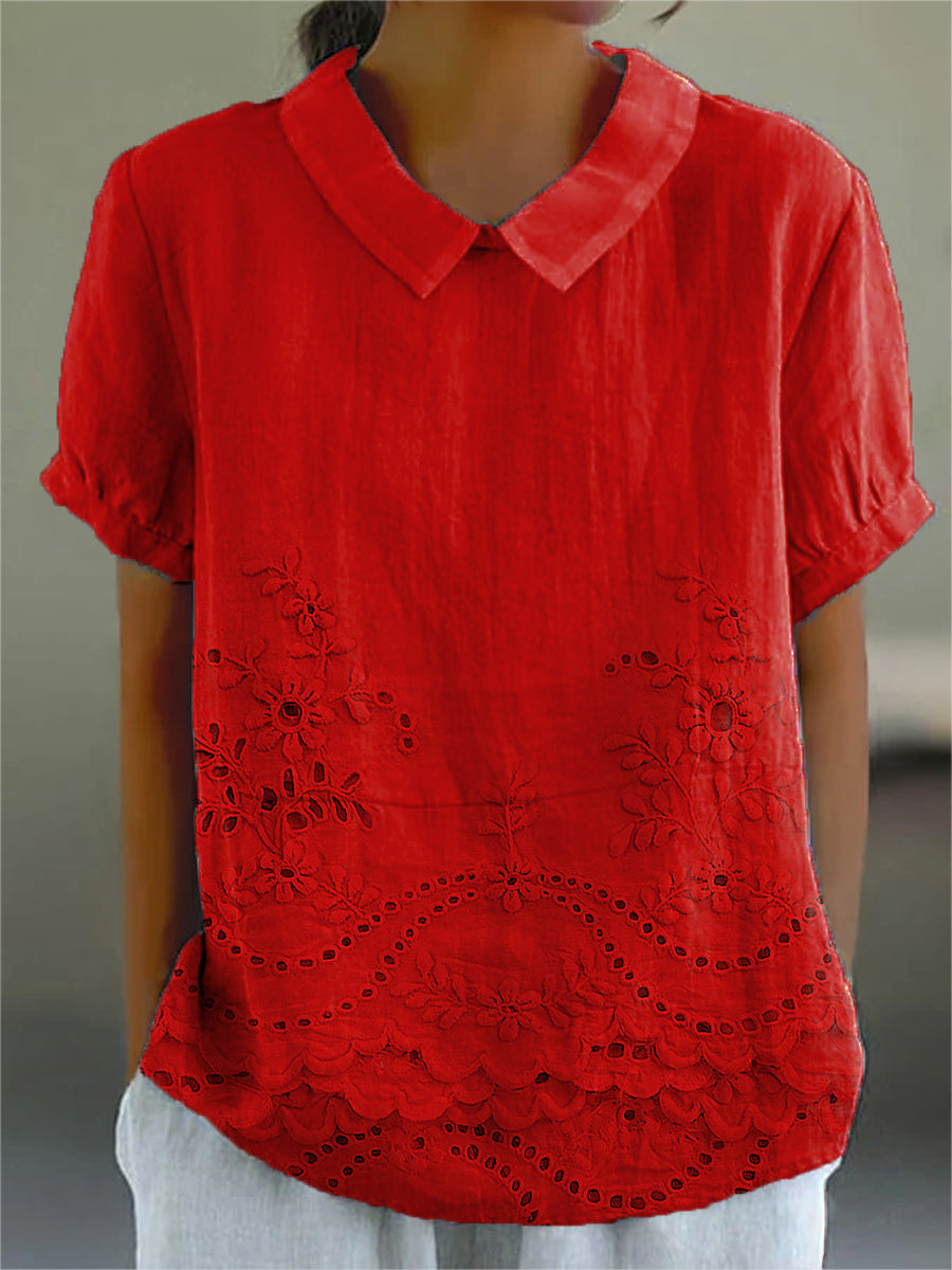 Lilian - Floral Embroidered Shirt